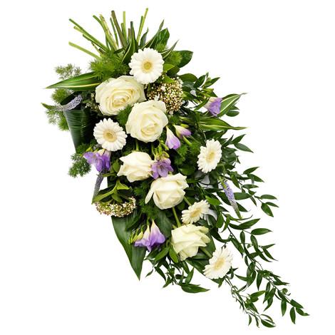Mixed funeral bouquet for sympathy occasion, available for same day delivery in Trinidad Tobago.